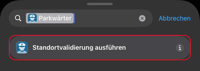 Parkwärter-Aktion „Standortprüfung ausführen