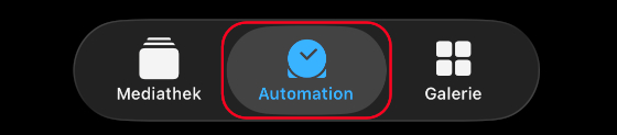 Kurzbefehle-App: Tab „Automation
