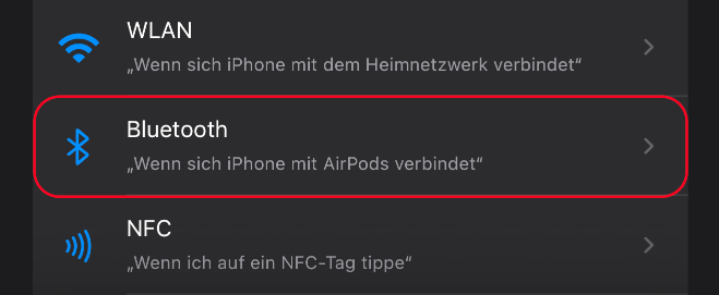 Trigger-Auswahl: „Bluetooth