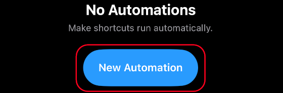 New Automation button